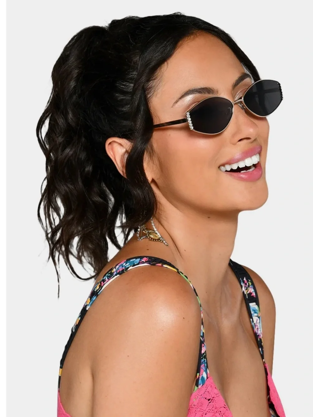 Betsey Johnson Oval Gold Sunglasses New